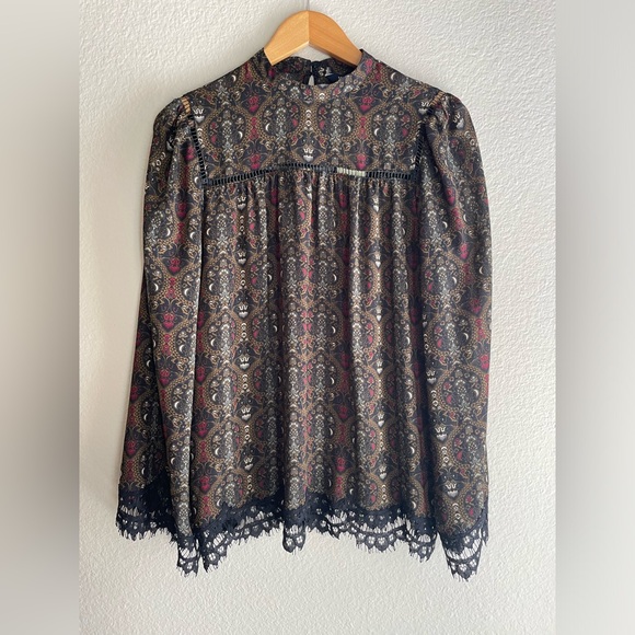 Max Edition Floral Lace Boho Blouse NWT - Picture 1 of 7
